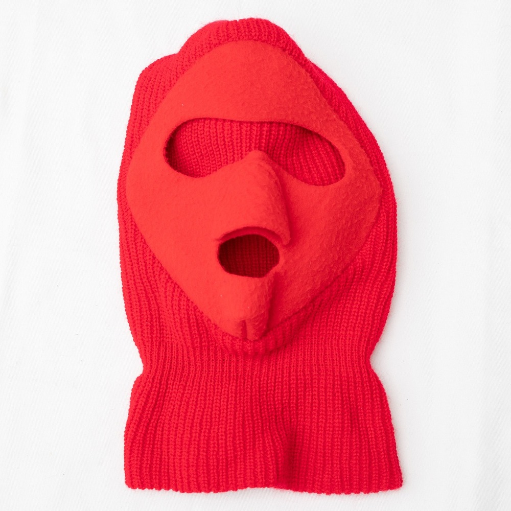 Vtg Red Balaclava Ski Mask Snow Eye Cut Out One Size 70s 80s USA‎ Made